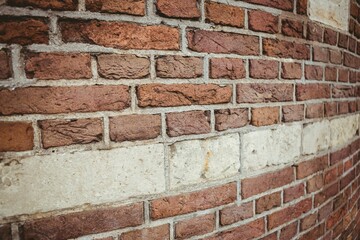 Red brick wall with large copy space