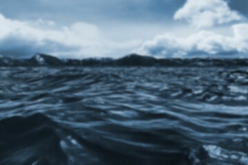 Defocused image of blue sea