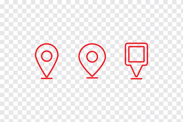 Set of location pin icons. Location pin place map marker. Location icons. Vector icon isolated on white background. Eps 10