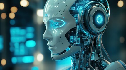 Fototapeta premium A detailed concept of AI integrating with telemedicine tools for remote consultations.