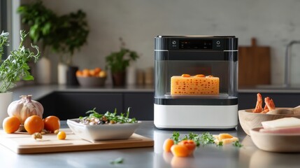 A promotional image of portable 3D food printers for home kitchen use.