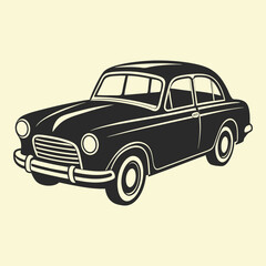 Obraz premium Monochrome Classic Car Illustration Vintage Automobile Design Vehicle Art Automotive Nostalgia Elegant Timeless Transportation