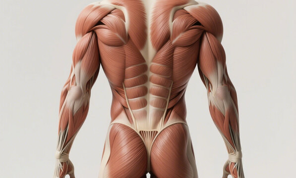 A full-body, anatomically accurate illustration of the human muscular system