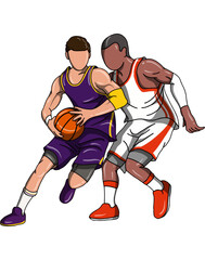 Naklejka premium illustration basketball player in action