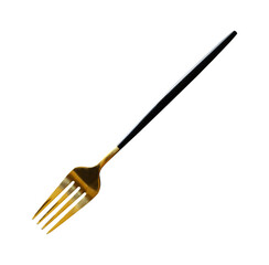 luxury shiny golden fork isolated