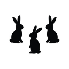 Rabbit silhouette, cuter rabbit silhouette, rabbit silhouette set