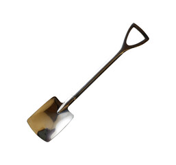 single silver shovel isolated