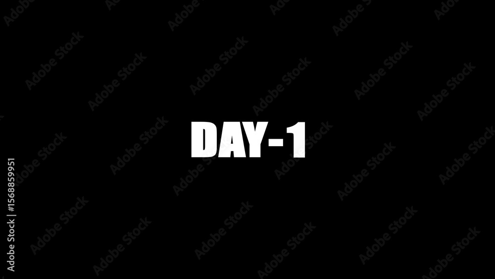 Fototapete day-1: text icon on a black background. days countdown text background. icon calendar day, number 1.