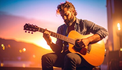 Musicians lose themselves in the rhythm of guitar.