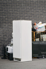 Discarded electronic devices and equipment ready for recycling