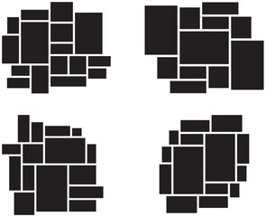 Modern Collage Photo Frame Layout Template Set.