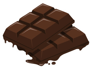 Illustration of Melted Chocolate Bar Pieces