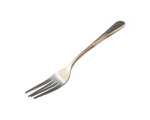 silver stainless fork isolated
