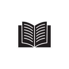 open book icon isolated sign symbol vector, flat black simple illustration for web and app..eps
