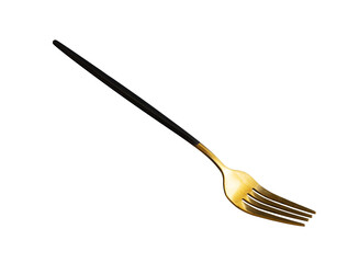 luxury gold fork isolated