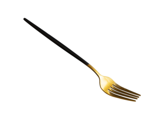 luxury gold fork isolated