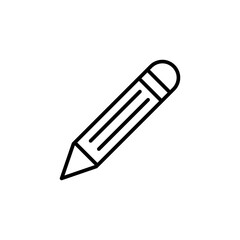 pencil icon isolated sign symbol vector, flat black linear illustration for web and app..eps