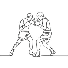 Two Boxers in Action Line Art