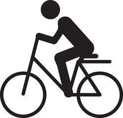 riding bicycle icon isolated sign symbol, vector flat black trendy style illustration for web and app..eps