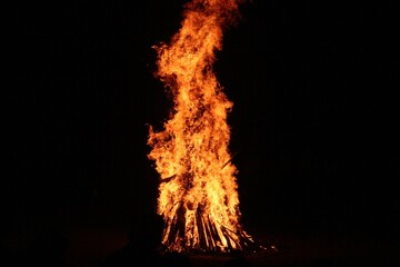 fire on black background