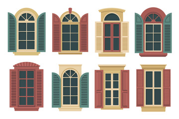 Collection of Colorful Classic Architectural Windows