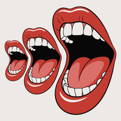 Three Open Mouths in a Row