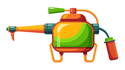 Glossy Toon Style Crop Sprayer in Dynamic Pose