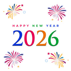 Happy New Year 2026, Poster, Banner Vector design template png
