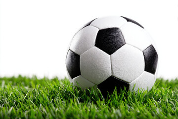 Fototapeta premium Soccer Ball on Grass over White Background