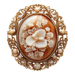 Elegant Vintage Cameo Setting on a Transparent Background