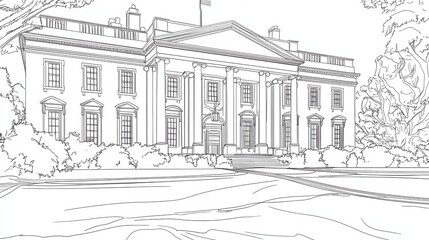 Geometric Abstract House Outline with Sharp Simple Lines and Angles