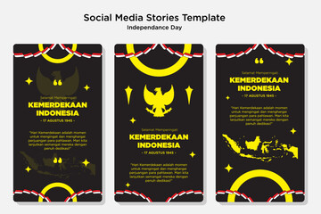 social media stories template with garuda symbol for indpendence day indonesia