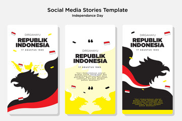 collectioon of independence day of indonesia design template