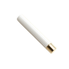 Elegant white cylinder with gold cap isolated on transparent background