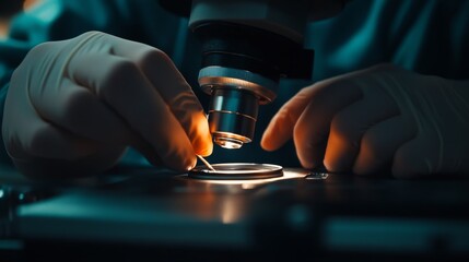 An intricate examination under a microscope reveals the unknown. The focus on detail showcases the importance of observation in scientific research. Generative AI