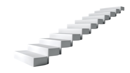 Ascending Stairway: Ascending steps, depicted against a stark backdrop, offer a symbolic path towards progress, embodying concepts of ambition and advancement.