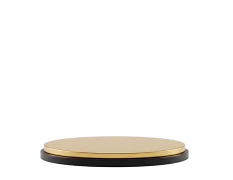 Minimalist two tiered circular podium for product display isolated on transparent background - Powered by Adobe