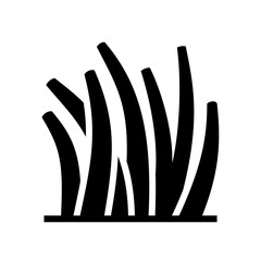 Grass vector icon. Lush greenery and vegetation for natural outdoor spaces. Solid graphic with transparent background.