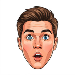 Surprised and Shocked Man with Dramatic Facial Expression and Wide Eyes