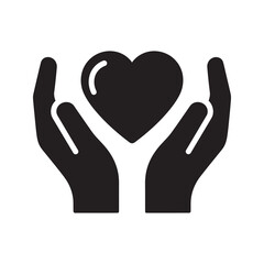 Medical settings solid icon showing a hand with a gear and plus symbol for healthcare process optimization and clinical service management vector glyph