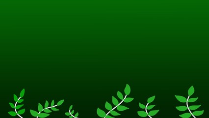 minimalist green foliage border on dark background
