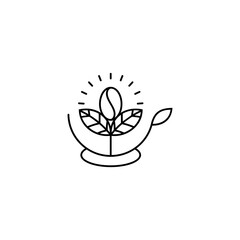 Nature Inspired Coffee Bean Line Art Logo Concept