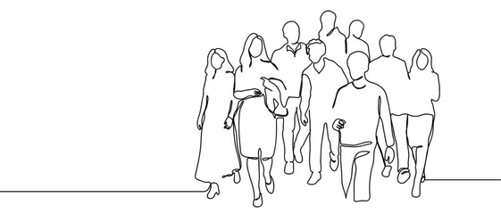 Continuous line, group of fashion people, people at fashion week Hand drawn art lines vector on transparent background, editable strokes.