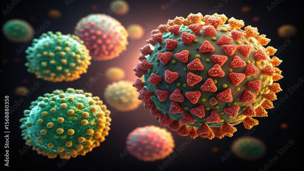 Poster photorealistic enzyme particles in lab light with gigapixel detail