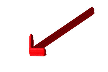 A bold red arrow created with textured brush strokes on transparent background. Perfect for...