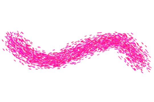 A bold wavy pink brush stroke with a glowing effect, suitable for sticker design, creative highlights, scrapbook decorations, or social media content overlays