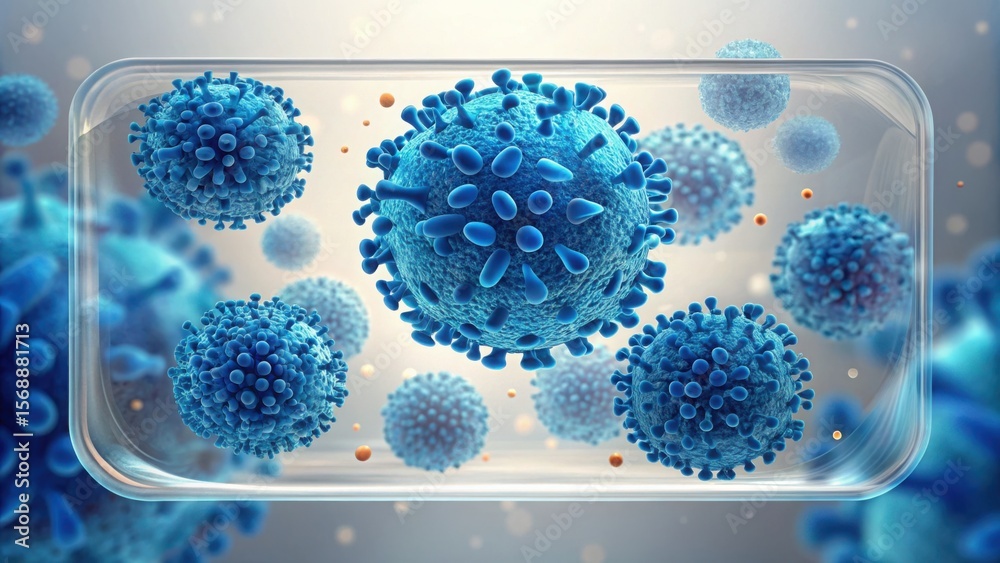Aufkleber detailed analysis of enzyme structures on clean glass slide