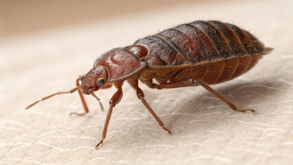 Close-up of a bed bug on a surface. bedbug concept