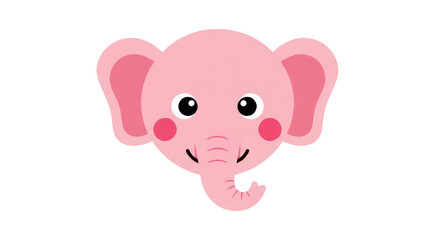 Obraz premium Cute Pink Elephant Cartoon Face