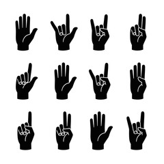 Collection of Hand Gestures Illustrated Guide to Sign Language and Symbols